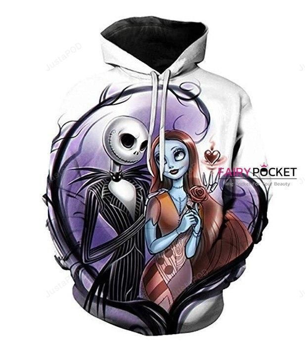The Nightmare Before Christmas Sally Jack Skellington 3D All Over Print Hoodie, Zip Hoodie