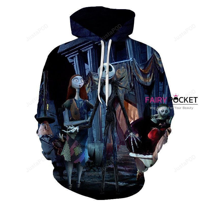 The Nightmare Before Christmas Sally Jack Skellington Christmas 3D All Over Print Hoodie, Zip Hoodie