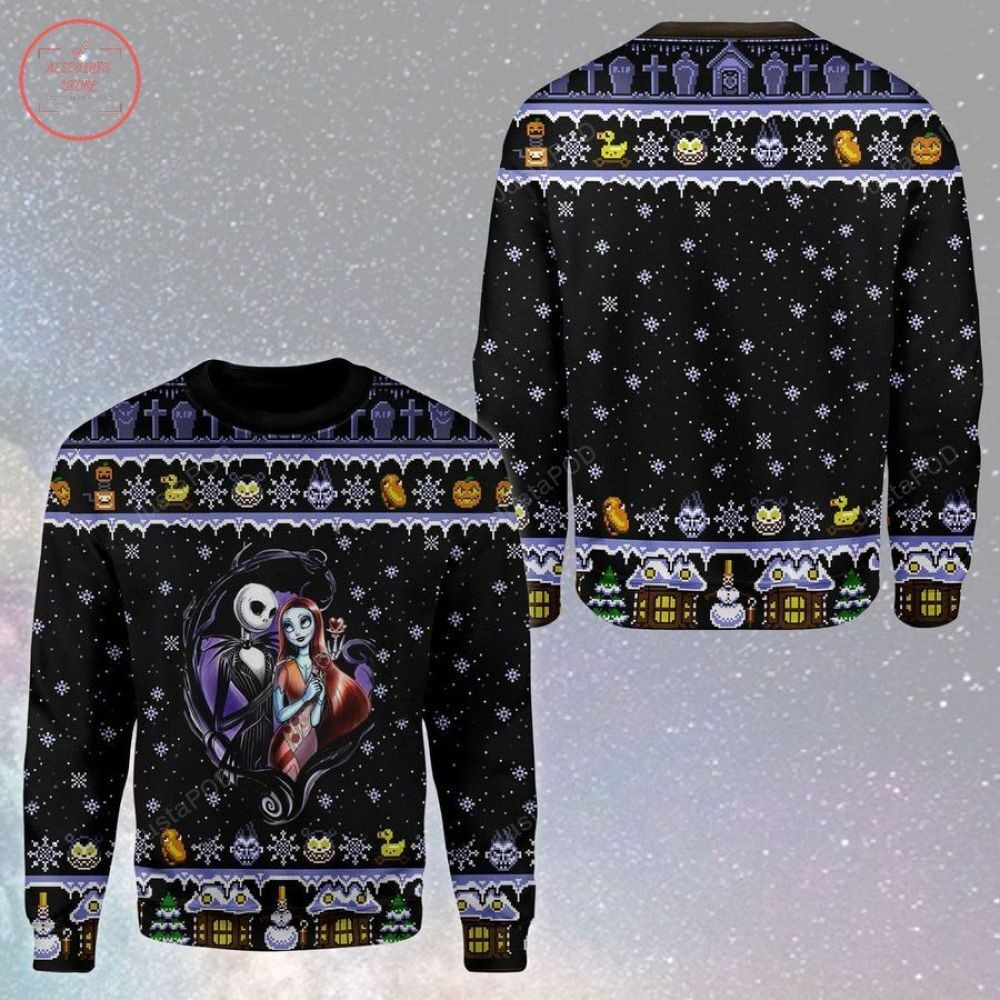 The Nightmare Before Christmas Ugly Christmas Sweater Adult 3D Funny Matching for family