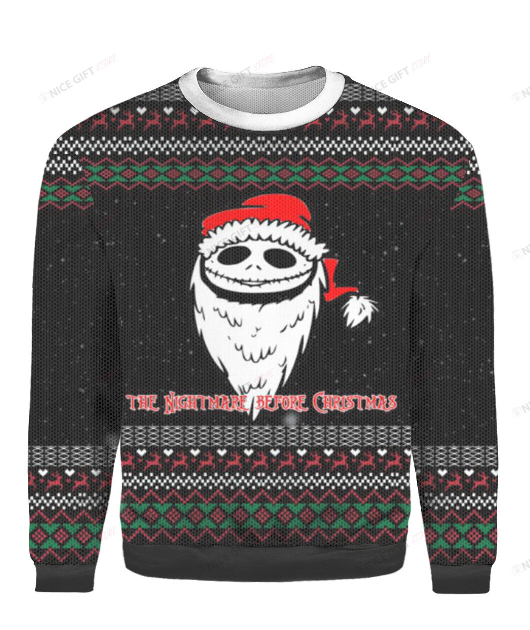 The Nightmare Before Ugly Christmas Sweater Adult 3D Funny Matching for family - Image 2