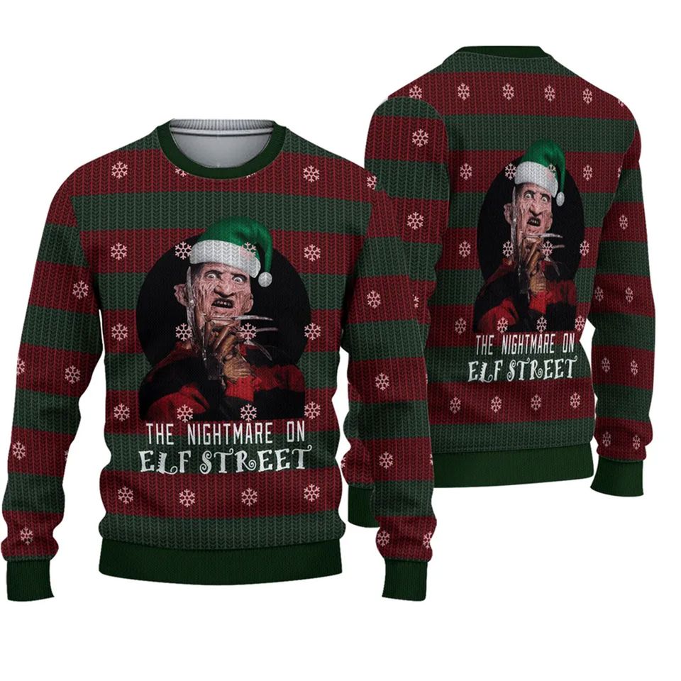 The Nightmare On Elf Street Freddy Krueger Ugly Christmas Sweater