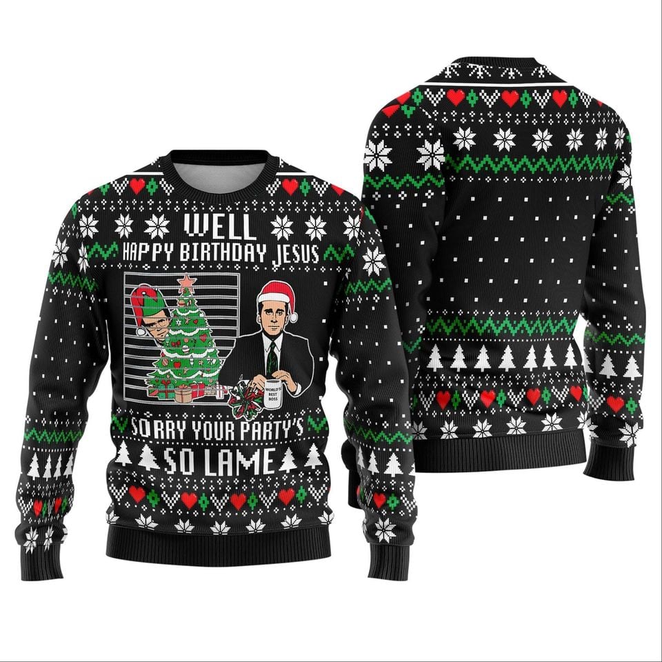 The Office Jesus Ugly Sweater, Michael Scott Christmas Sweater