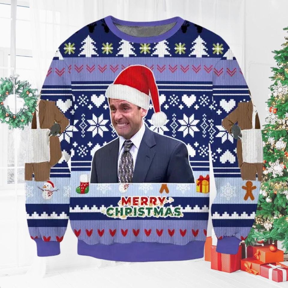 The Office Michael Scott Ugly Christmas Sweater, Funny TV Series Xmas Sweatshirt
