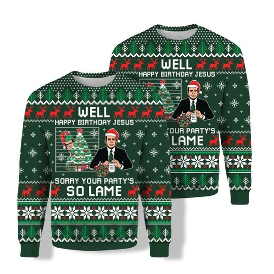 The Office Movie Ugly Christmas Sweater, Michael Scott Xmas Sweater, Movie Sweater - Image 10