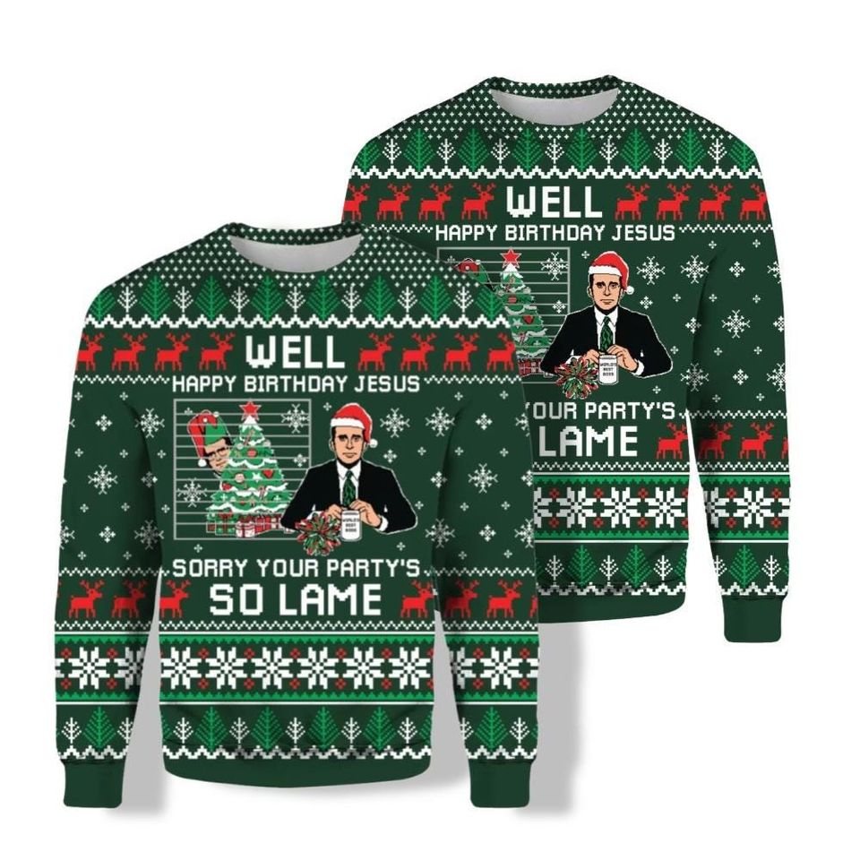 The Office Movie Ugly Christmas Sweater, Michael Scott Xmas Sweater, Movie Sweater - Image 3