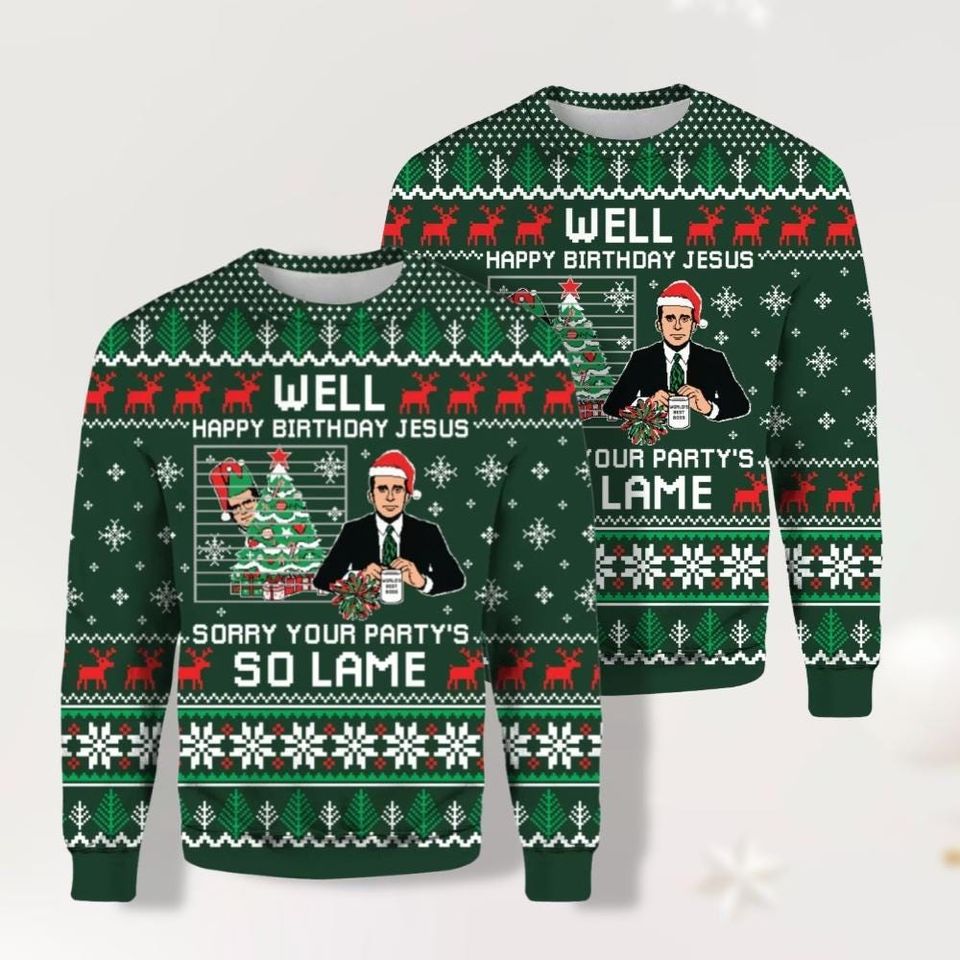 The Office Movie Ugly Christmas Sweater, Michael Scott Xmas Sweater, Movie Sweater - Image 2