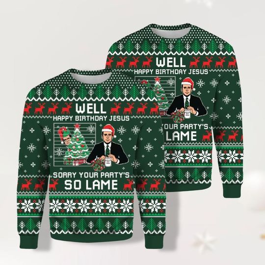The Office Movie Ugly Christmas Sweater, Michael Scott Xmas Sweater, Movie Sweater - Image 8