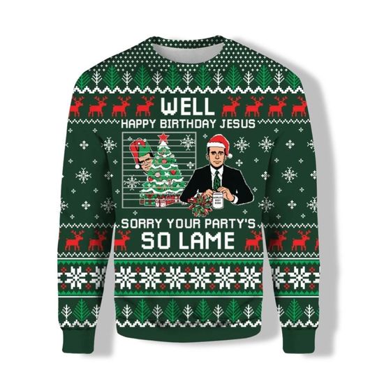 The Office Movie Ugly Christmas Sweater, Michael Scott Xmas Sweater, Movie Sweater - Image 11
