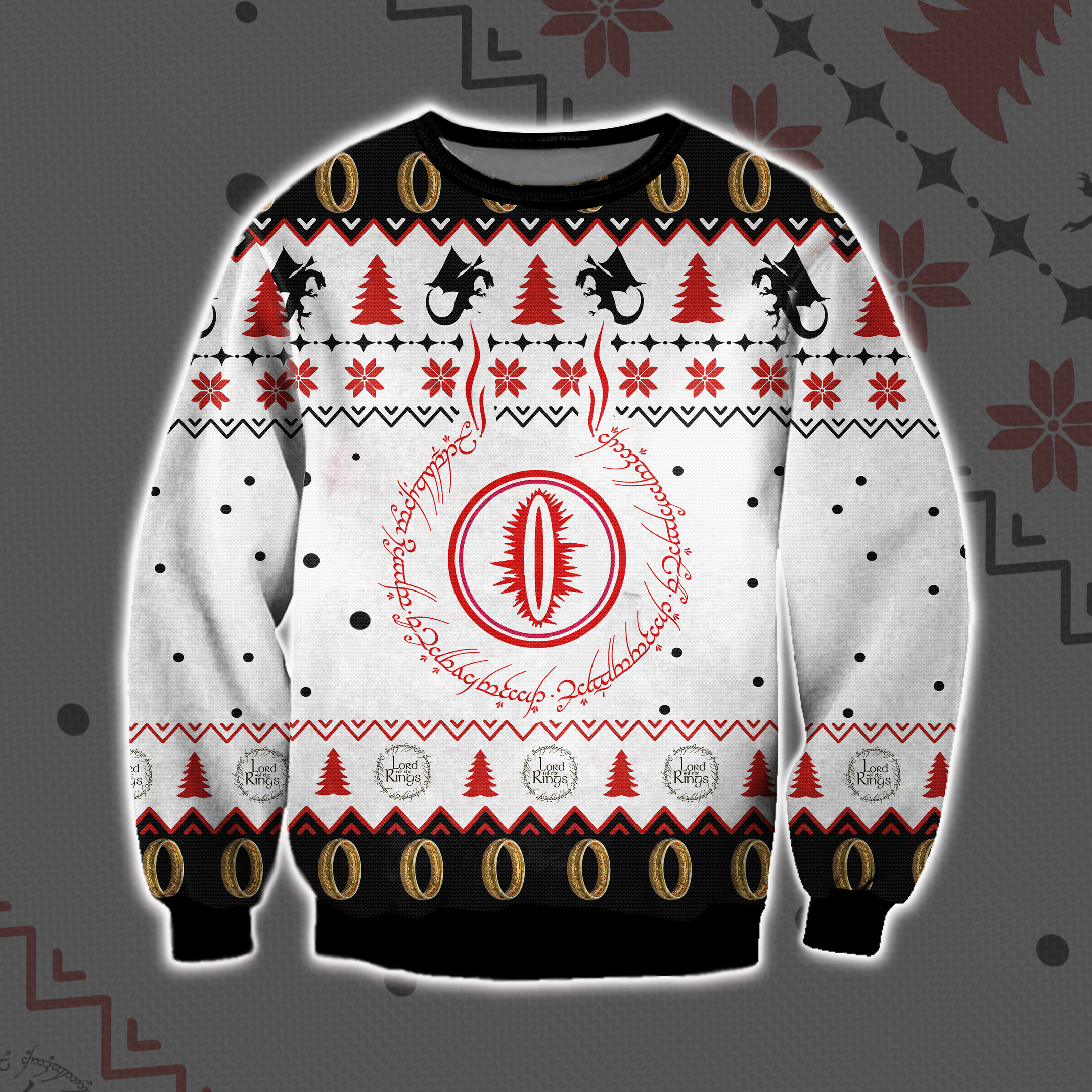 The One Ring The Lord Of The Rings Ugly Christmas Sweater Adult 3D Funny Matching for family