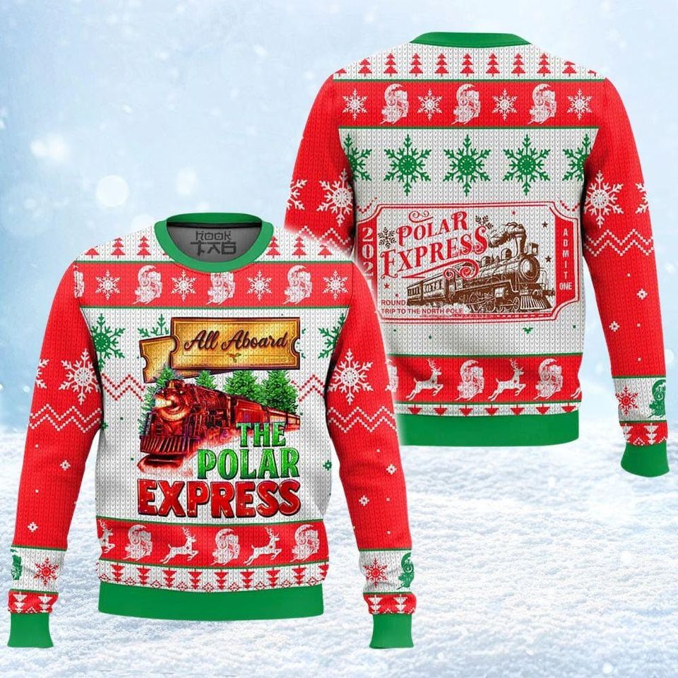 The Polar Express Christmas Ugly Sweater, North Pole Express