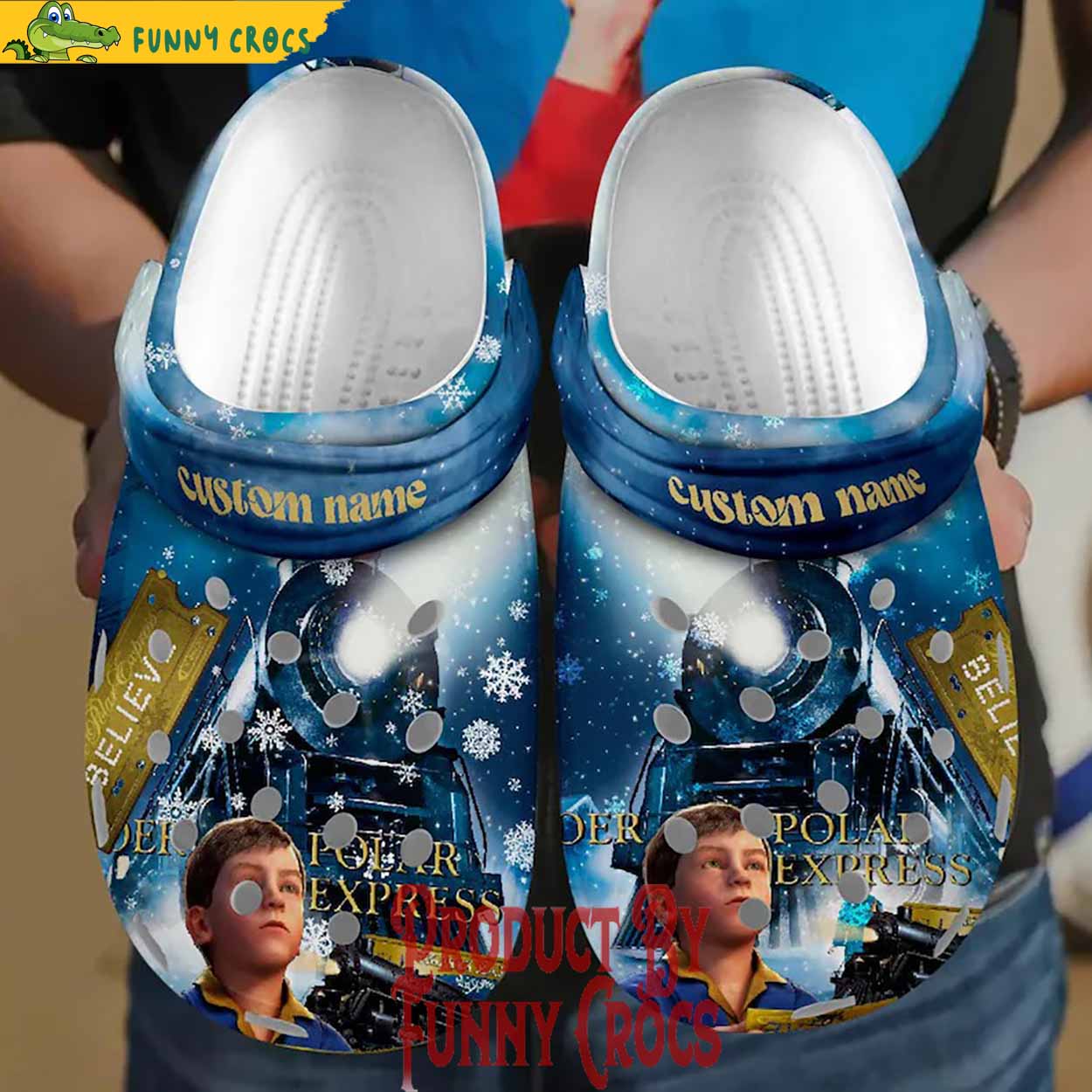 The Polar Express Movie Christmas Crocs Crocband Clogs Shoes Comfortable For Men Women and Kids