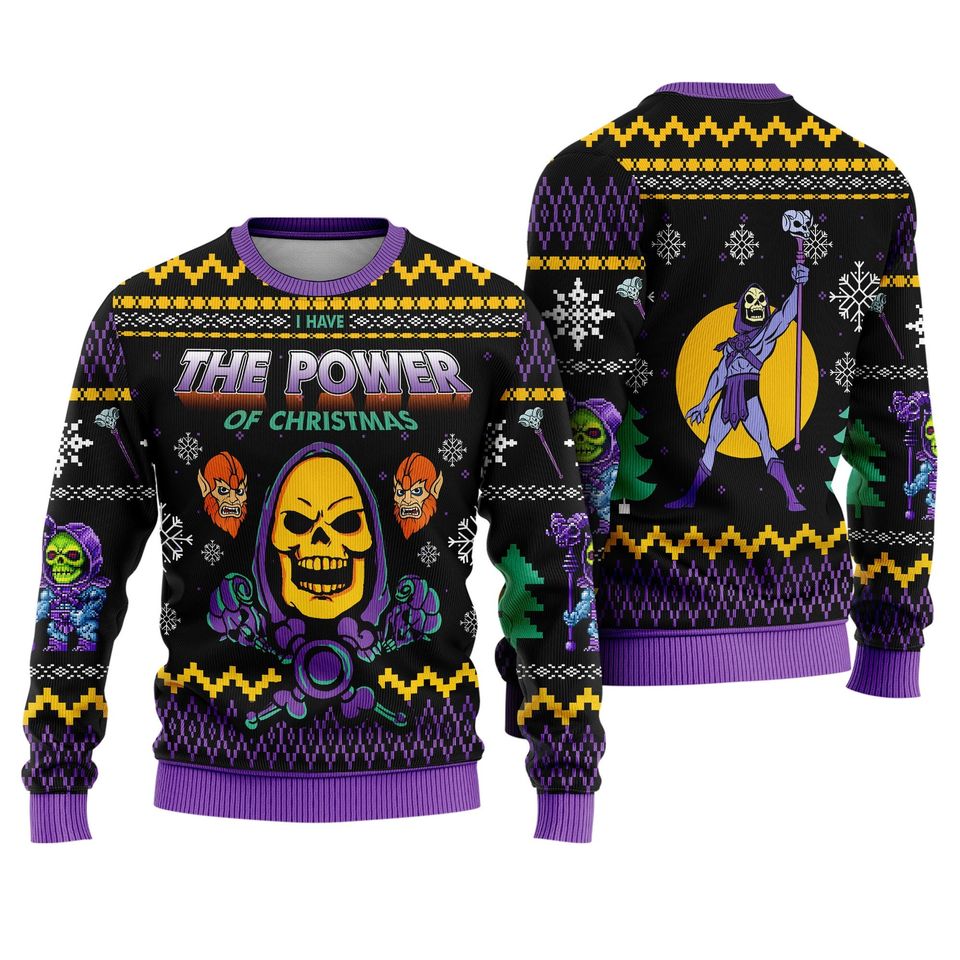 The Power Of Christmas Ugly Sweater, He man Skeletor Christmas Sweater