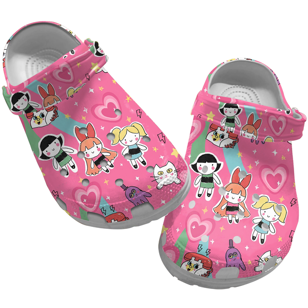 The Powerpuff Girls Cartoon Crocs Crocband Clogs Shoes Comfortable For Men Women and Kids