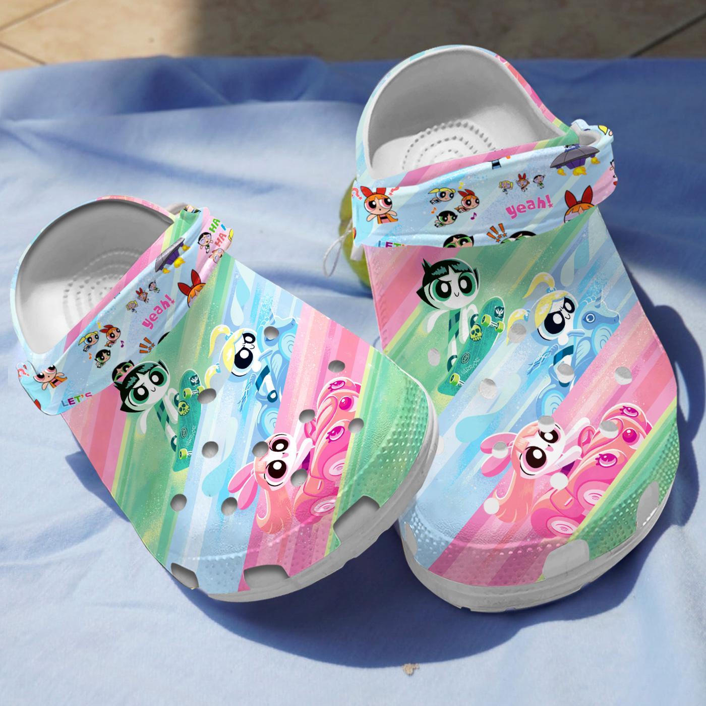 The Powerpuff Girls Cartoon Crocs Crocband Clogs Shoes Comfortable For Men Women and Kids
