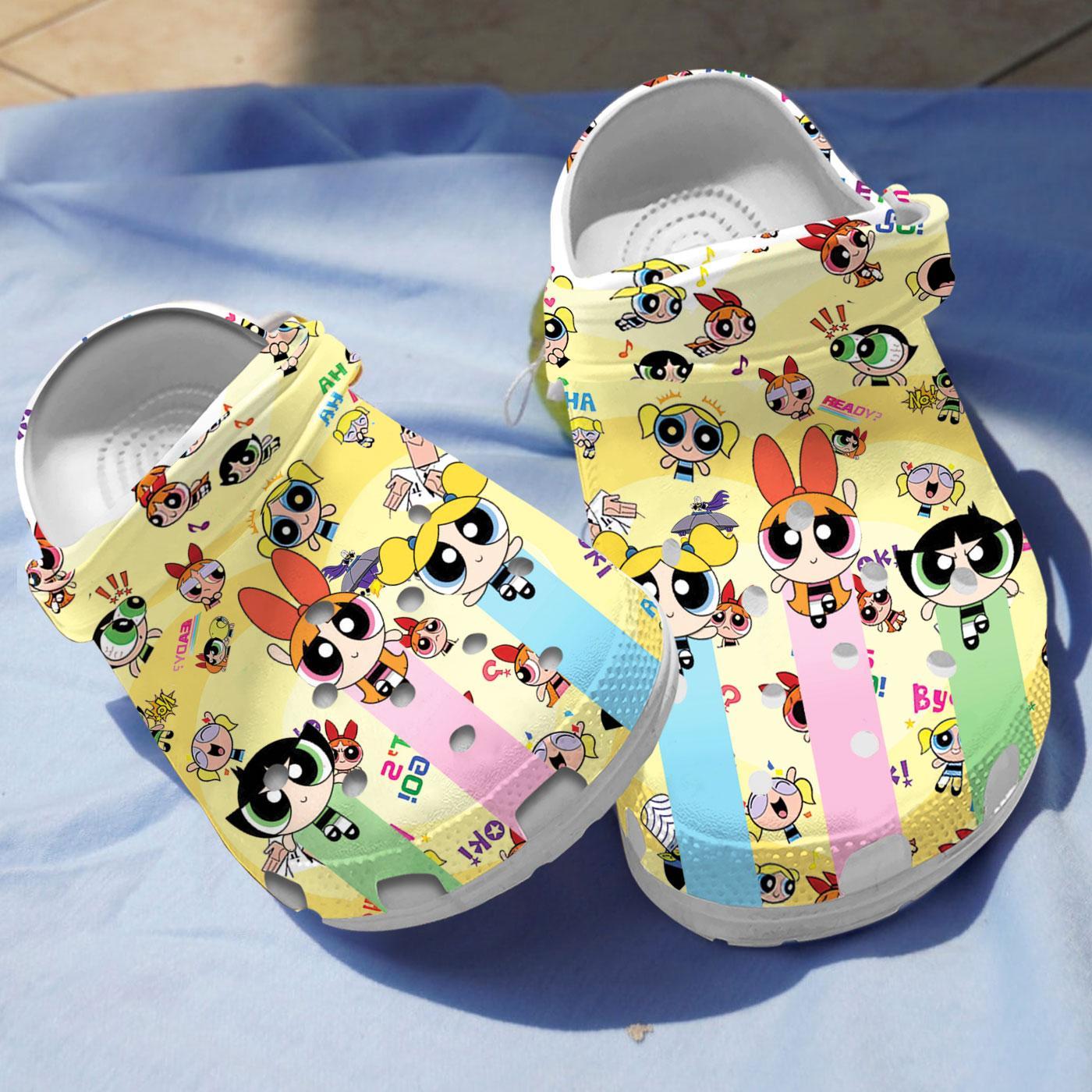 The Powerpuff Girls Cartoon Crocs Crocband Clogs Shoes Comfortable For Men Women and Kids