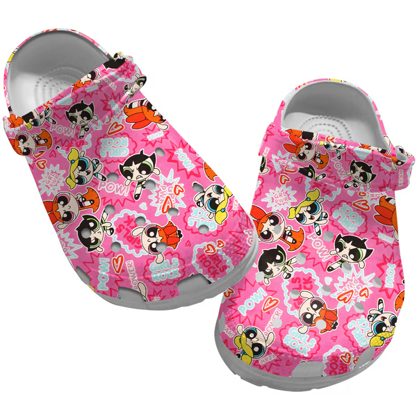 The Powerpuff Girls Cartoon Crocs Crocband Clogs Shoes Comfortable For Men Women and Kids