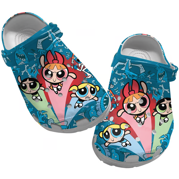 The Powerpuff Girls Cartoon Crocs Crocband Clogs Shoes Comfortable For Men Women and Kids
