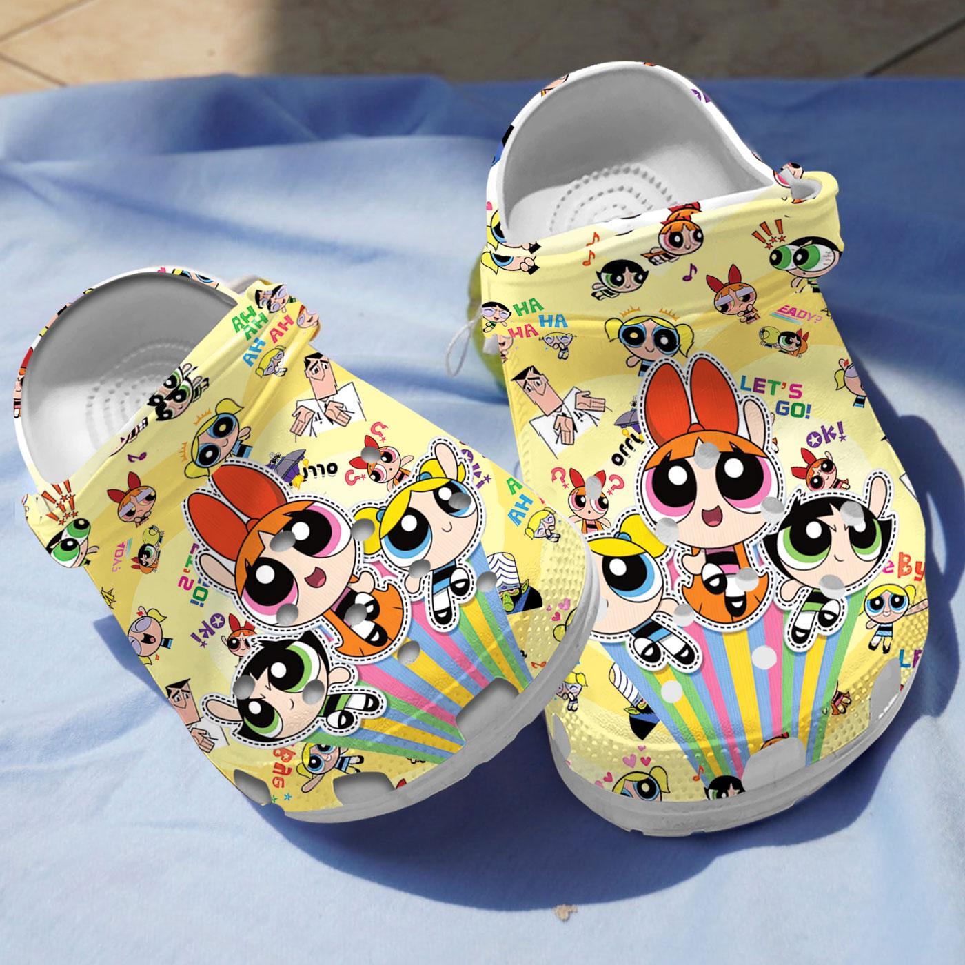 The Powerpuff Girls Cartoon Crocs Crocband Clogs Shoes Comfortable For Men Women and Kids