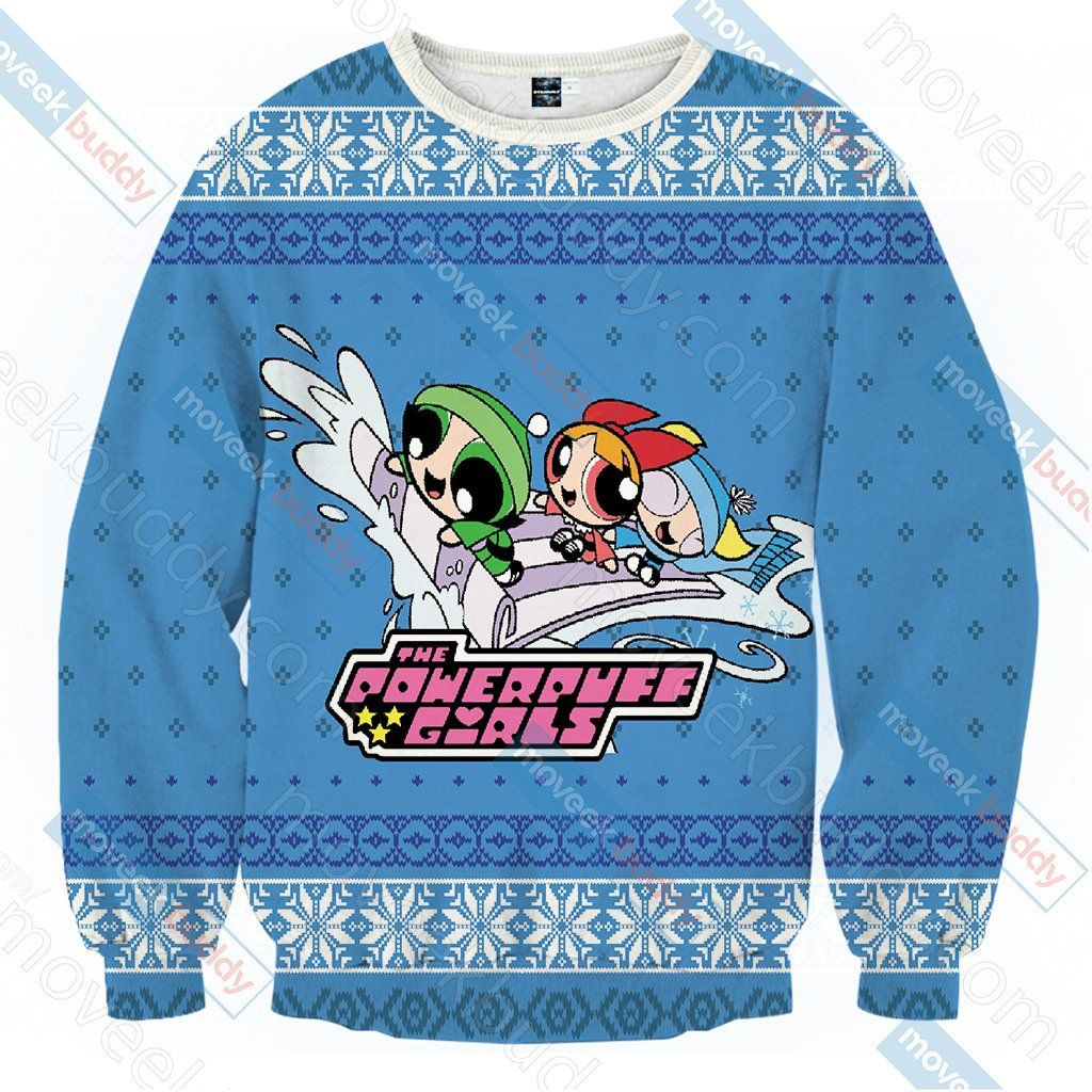 The Powerpuff Style For Unisex Ugly Christmas Sweater Adult 3D Funny Matching for family - Image 2