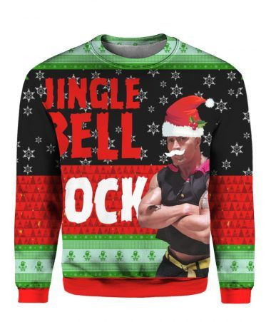 The Rock Jingle Bell Rock For Unisex Ugly Christmas Sweater Adult 3D Funny Matching for family