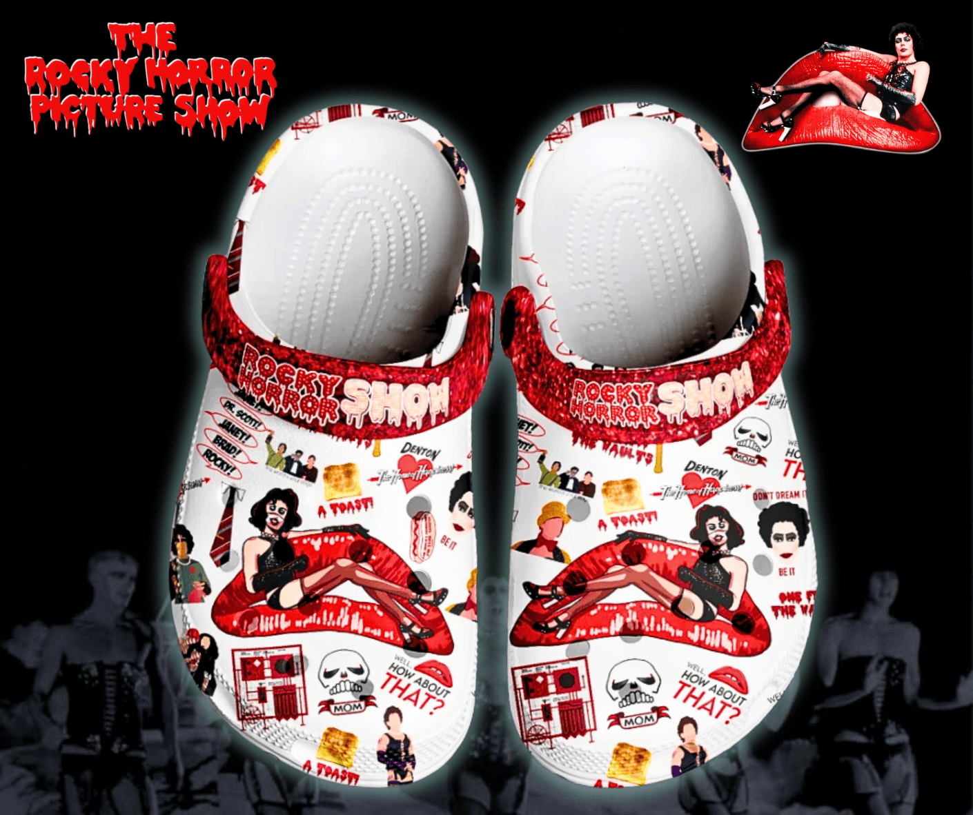The Rocky Horror Picture Show Movie Crocs Crocband Clogs Shoes Comfortable For Men Women and Kids