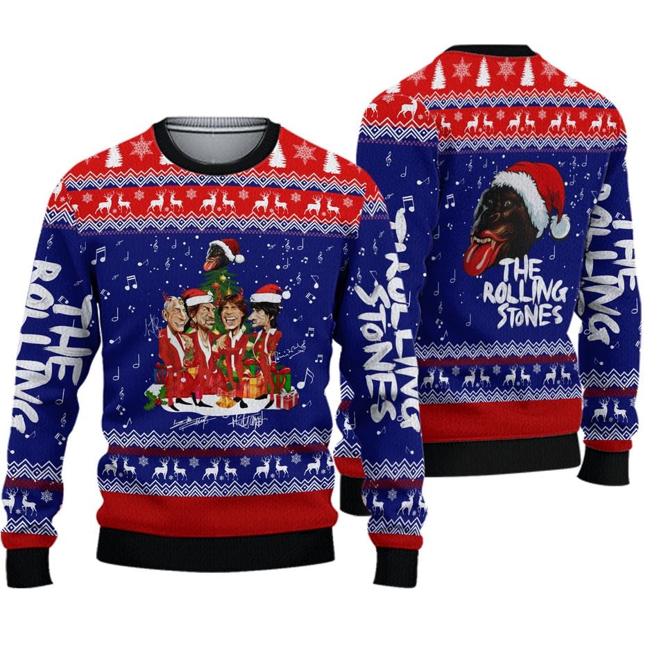 The ROLLING Band STONES Members Christmas Ugly 3D Sweater
