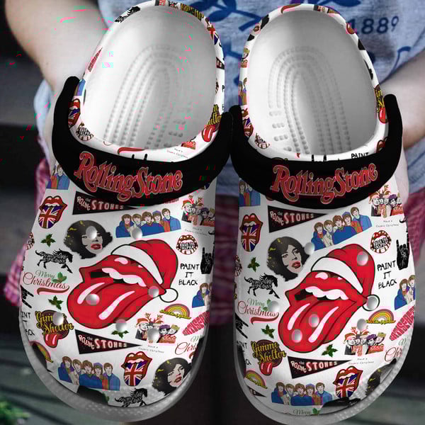 The Rolling Stones Music Crocs Crocband Clogs Shoes Comfortable For Men Women and Kids