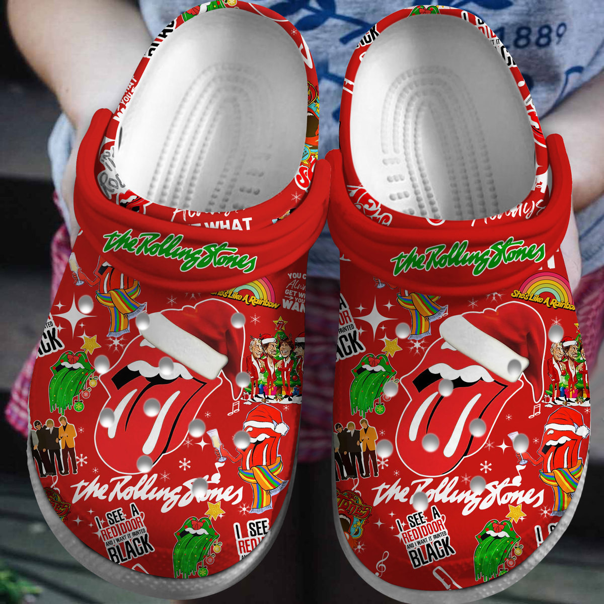 The Rolling Stones Music Crocs Crocband Clogs Shoes Comfortable For Men Women and Kids