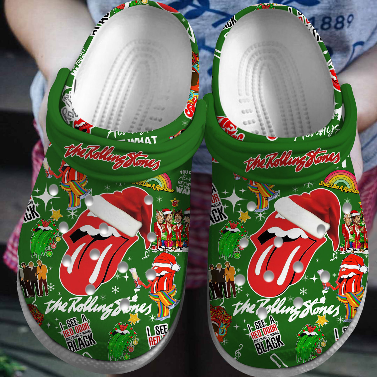 The Rolling Stones Music Crocs Crocband Clogs Shoes Comfortable For Men Women and Kids