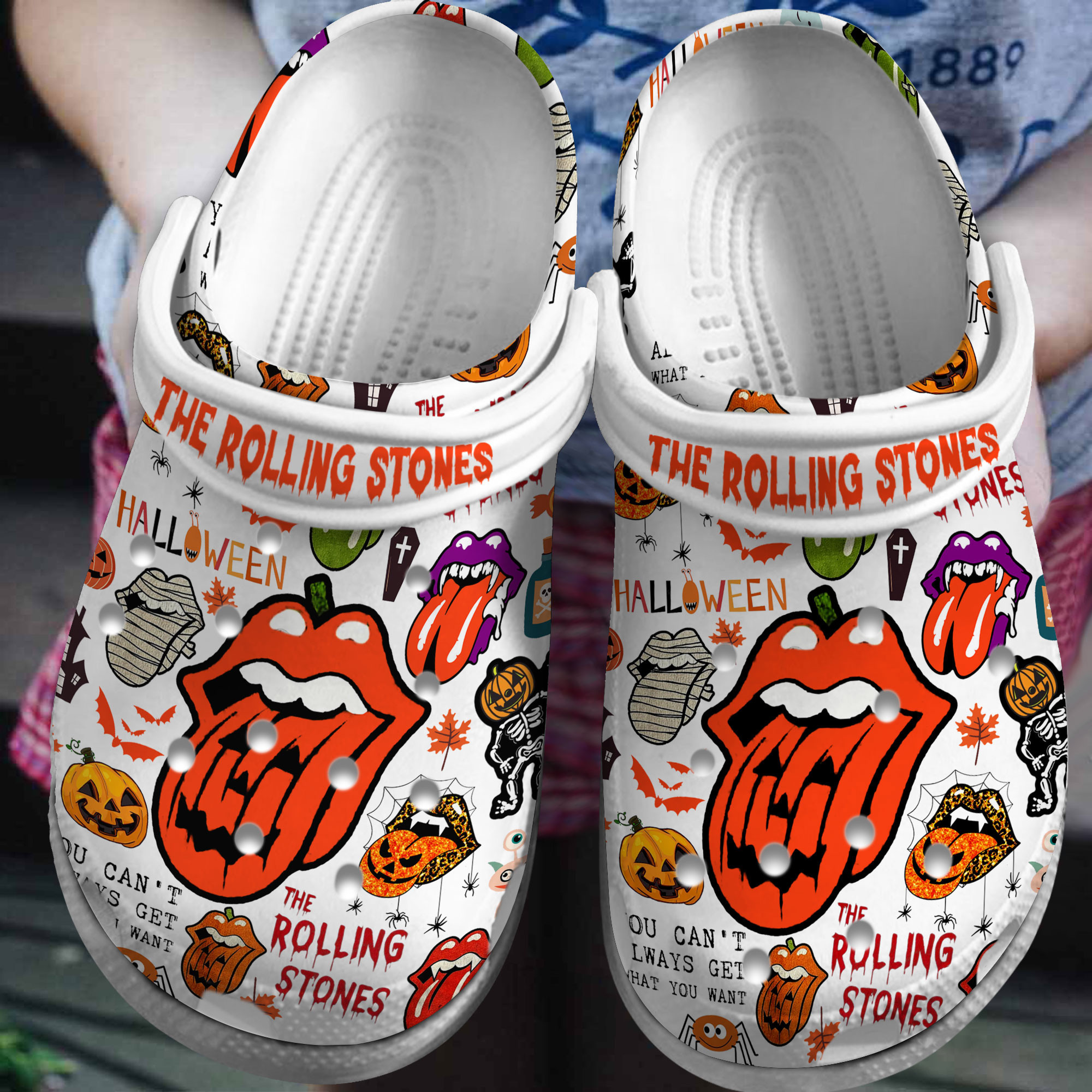 The Rolling Stones Music Crocs Crocband Clogs Shoes Comfortable For Men Women and Kids