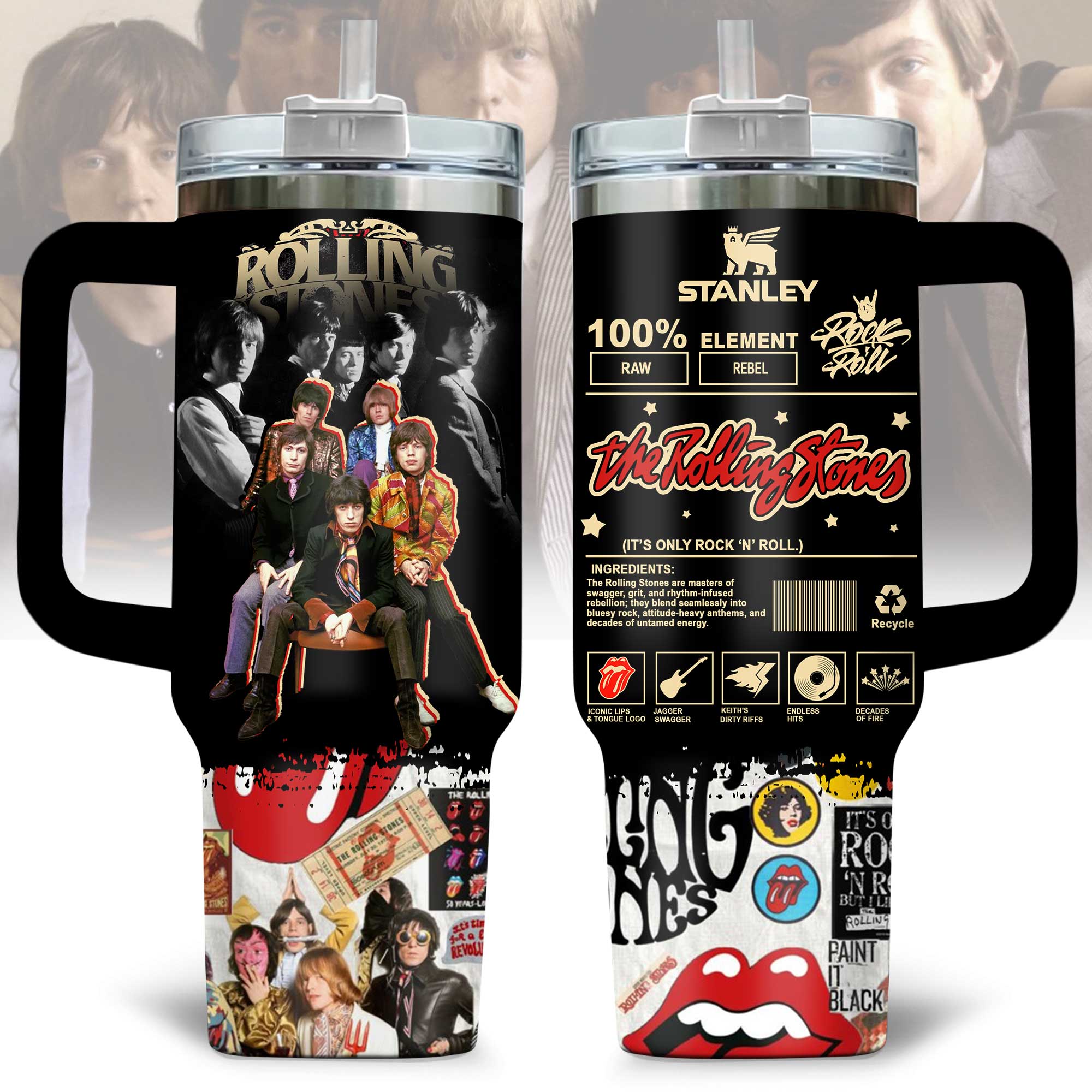 The Rolling Stones Music Custom Stanley Cup 40 oz 30 oz Tumbler With HandleTVC2301176