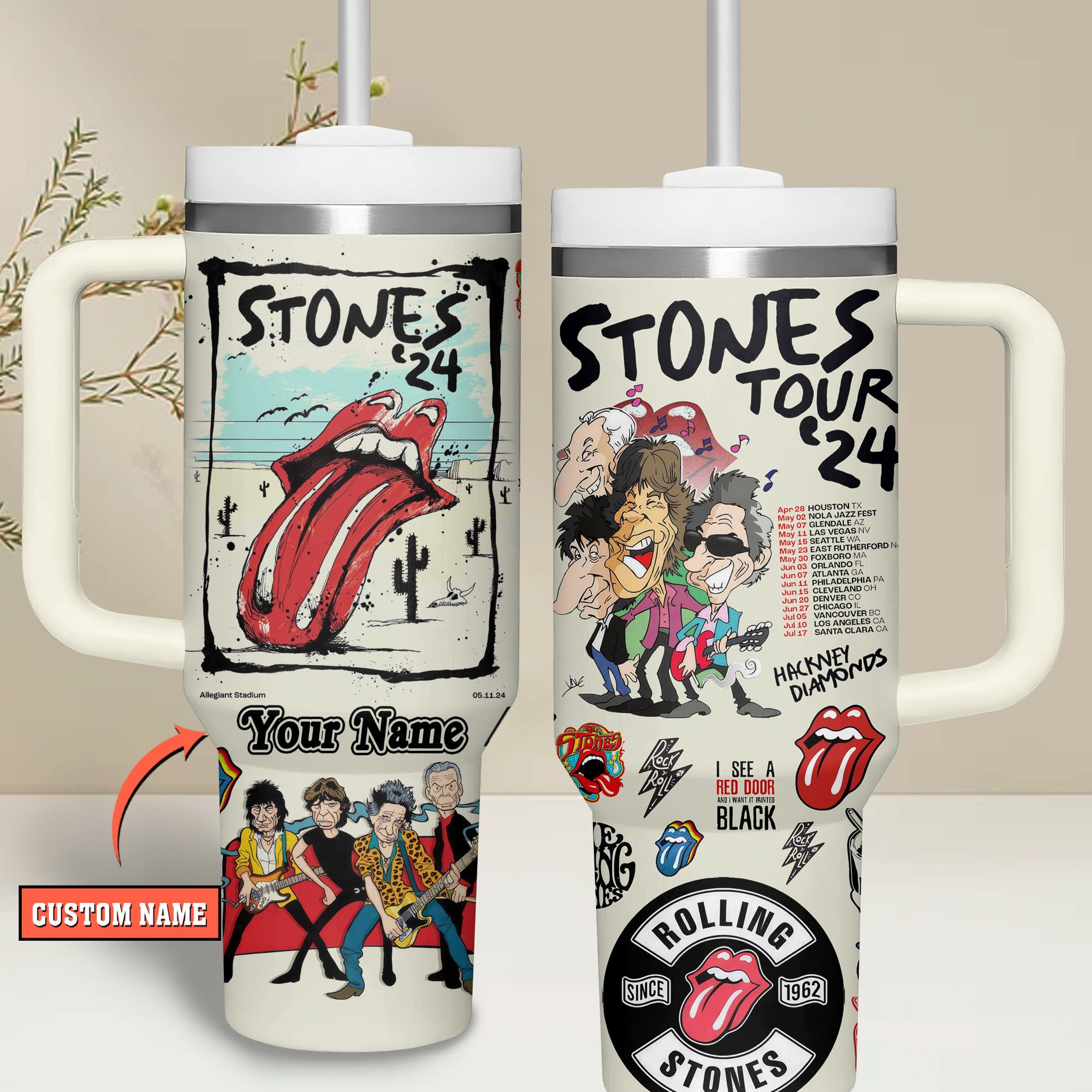 The Rolling Stones Music Custom Stanley Cup 40 oz 30 oz Tumbler With HandleTVC2301683