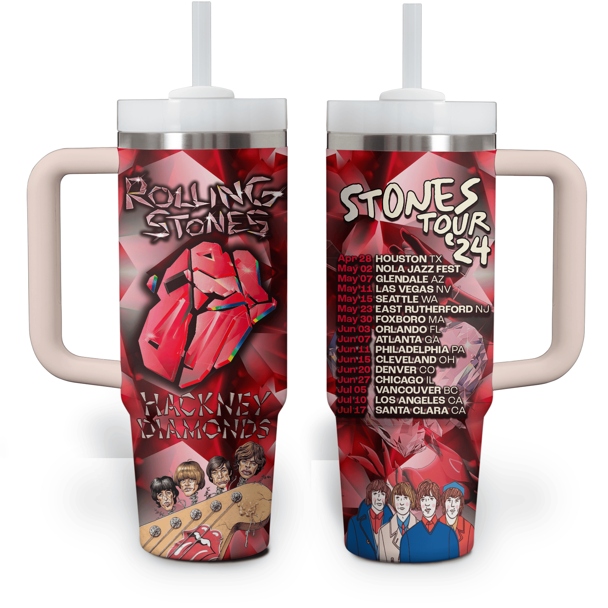 The Rolling Stones Music Custom Stanley Cup 40 oz 30 oz Tumbler With HandleTVC2301767