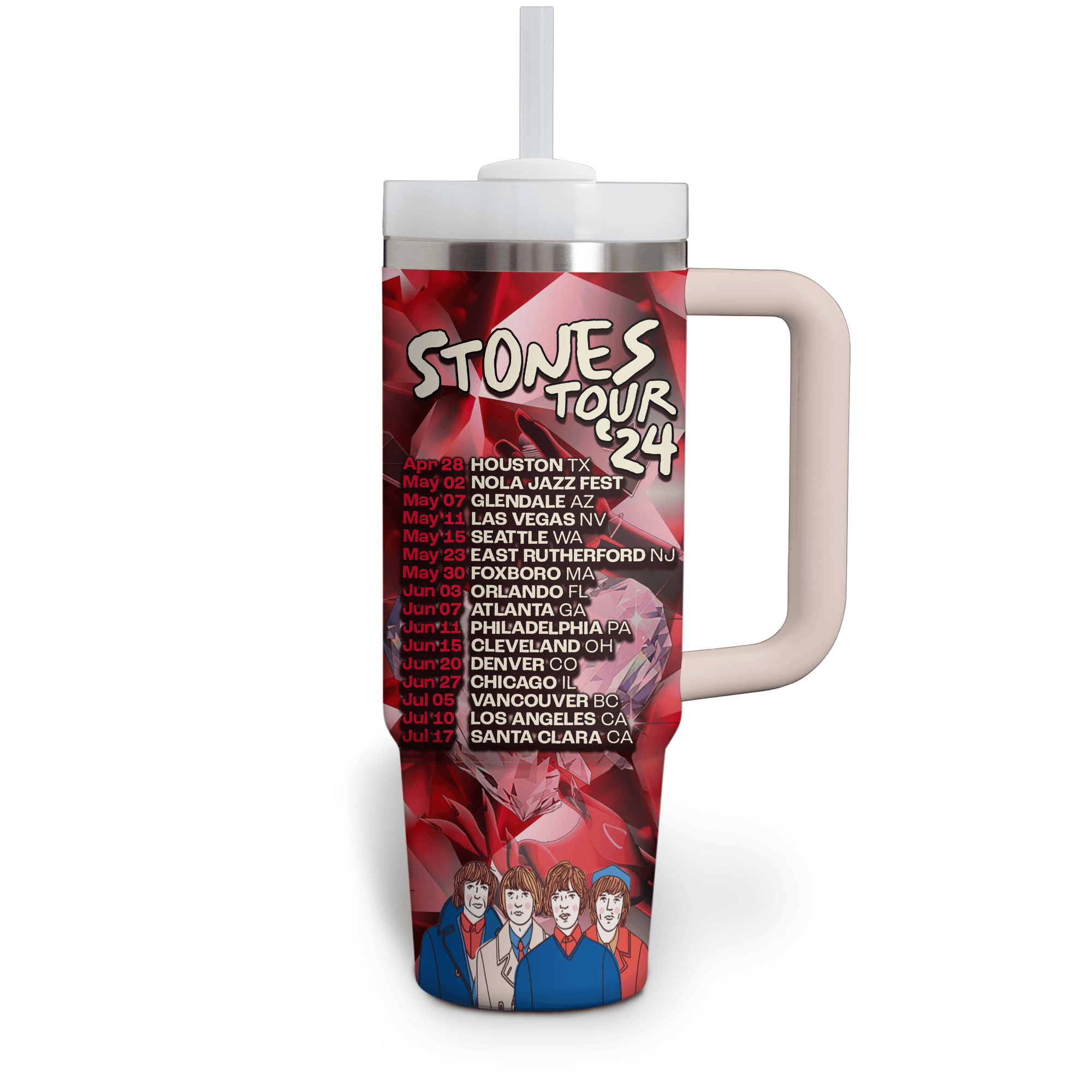 The Rolling Stones Music Custom Stanley Cup 40 oz 30 oz Tumbler With HandleTVC2301767 - Image 2