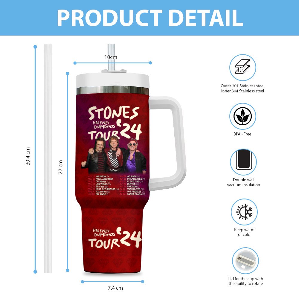 The Rolling Stones Music Custom Stanley Cup 40 oz 30 oz Tumbler With HandleTVC2301847 - Image 3