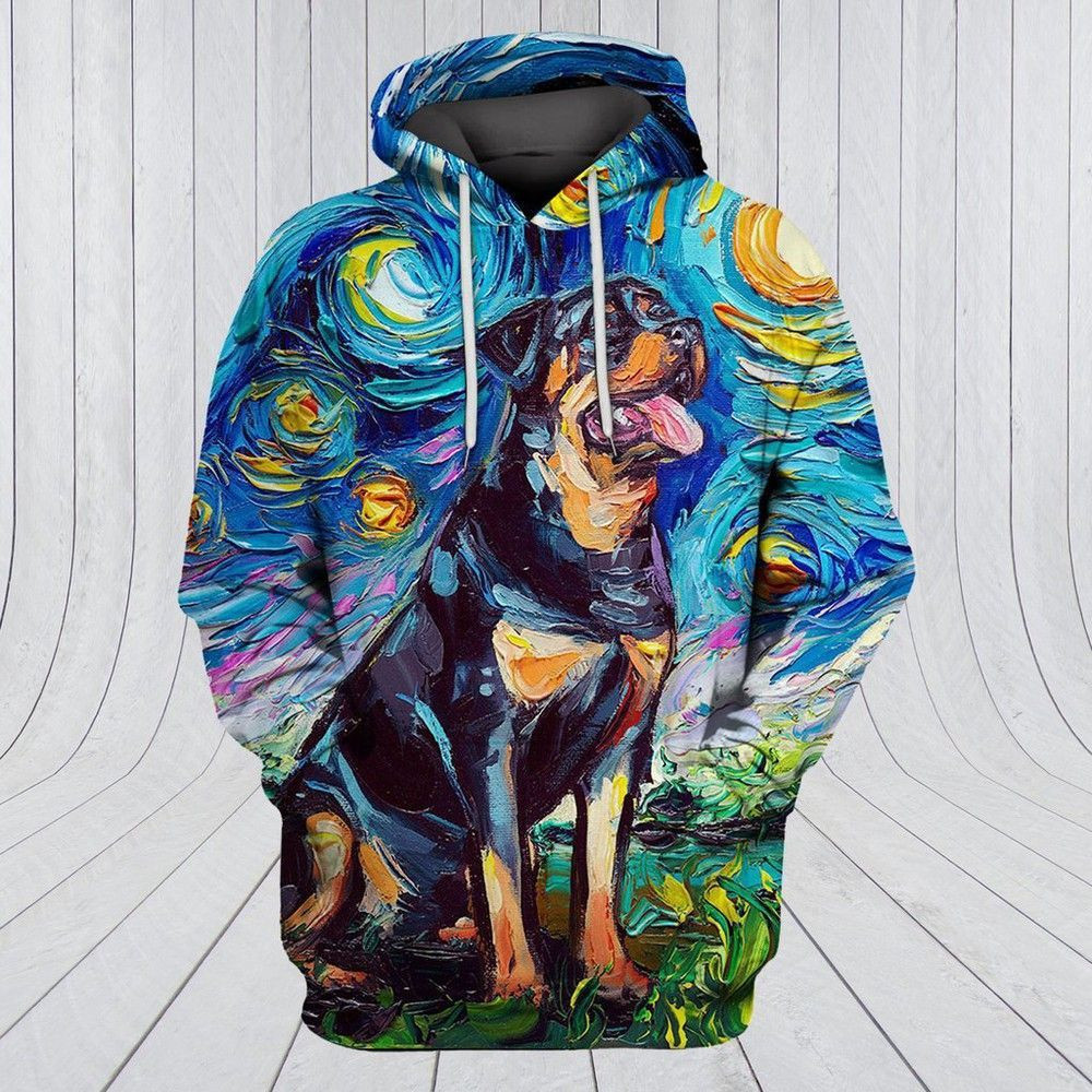 The Rottweiler Night 3D All Over Print Hoodie, Zip Hoodie