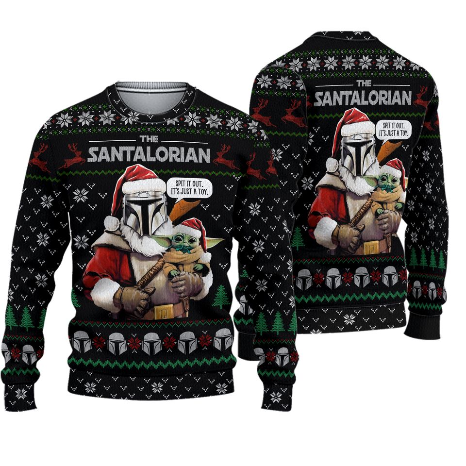 The Santalorian 3D All Over Printed T-shirt, US Hero Movie Ugly Christmas Sweater, Xmas Sweatshirt, Christmas Gift