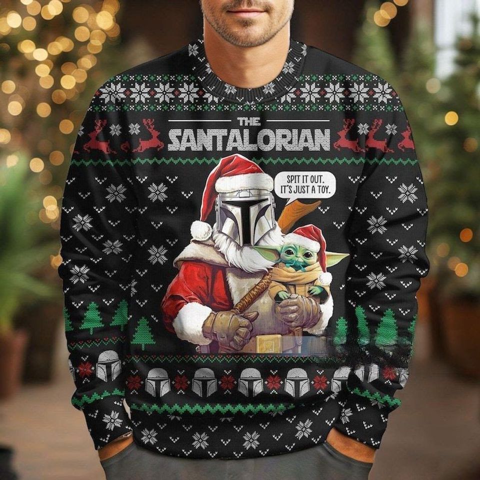 The Santalorian 3D Sweatshirt, US Hero Movie Ugly Christmas Sweater