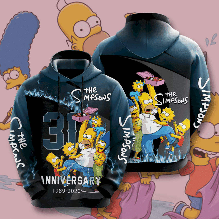 The Simpsons 3D All Over Print Hoodie, Zip Hoodie