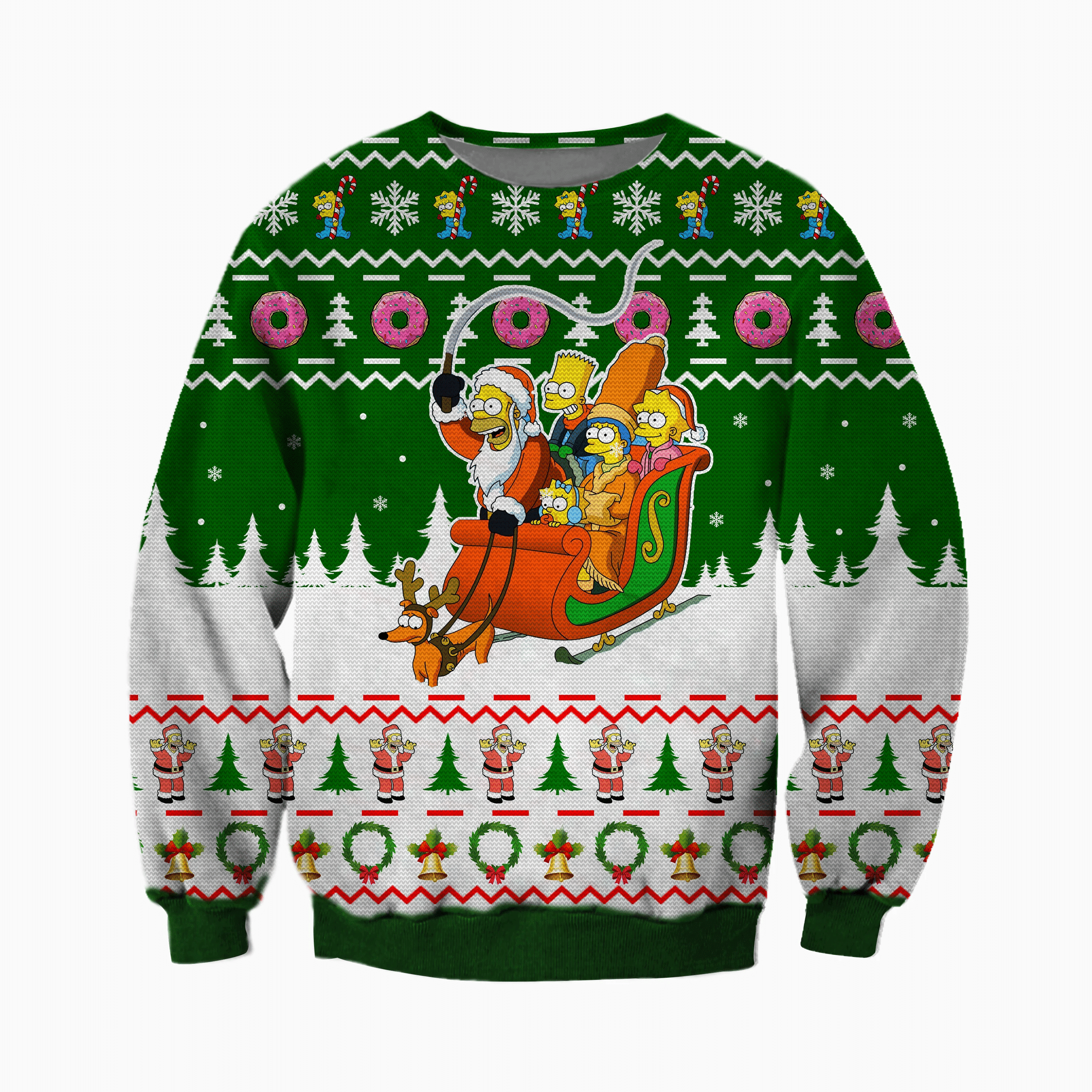 The Simpsons 3D Print Ugly Christmas Sweater Adult 3D Funny Matching for family