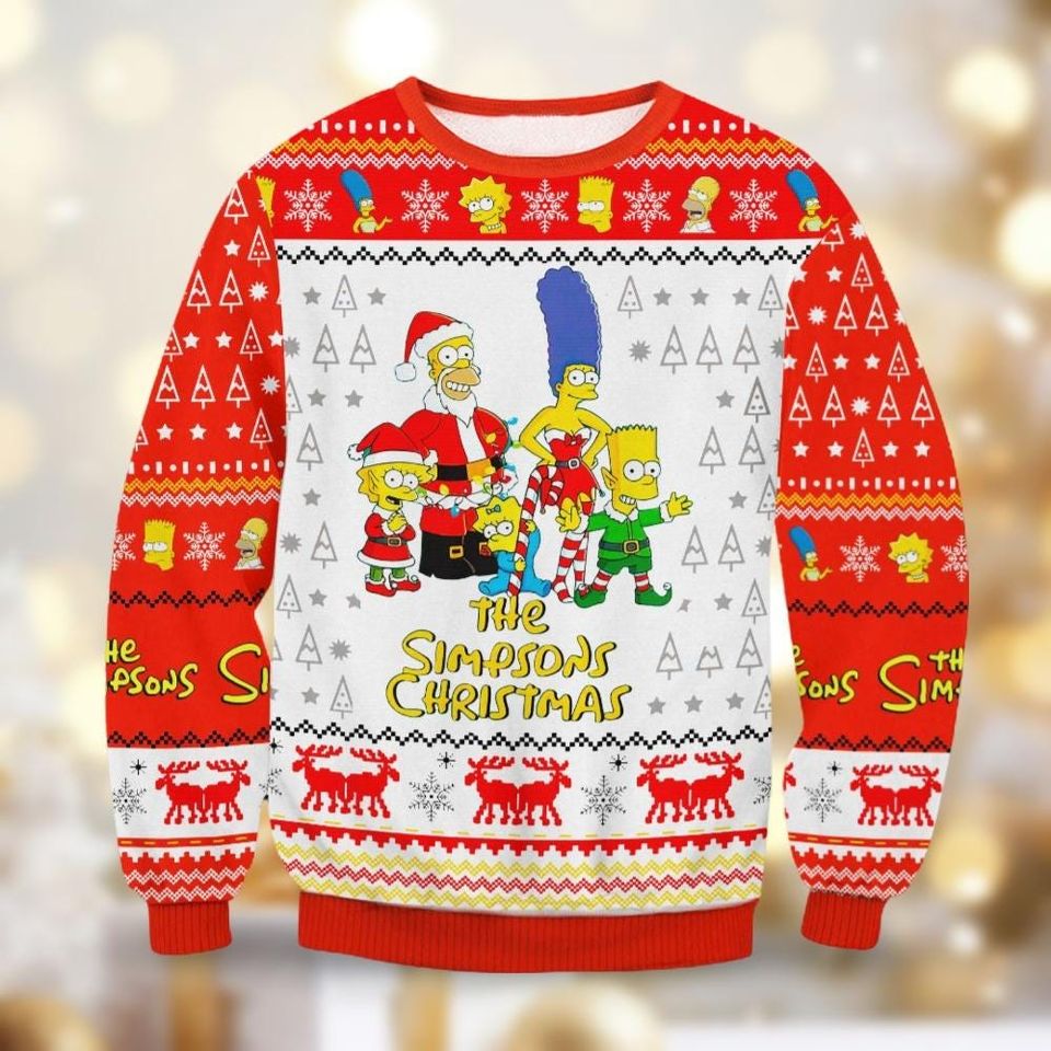 The Simpsons Christmas Ugly Sweater, Family Simpsons Ugly Sweatshirt