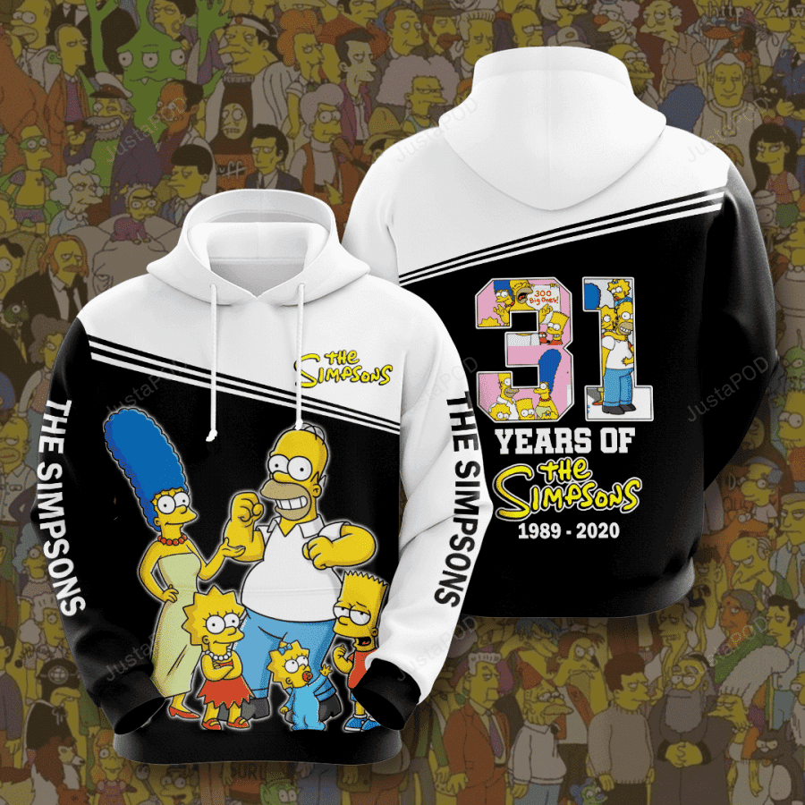 The Simpsons Movie Character Anniversary 31 Years 3D All Over Print Hoodie, Zip Hoodie