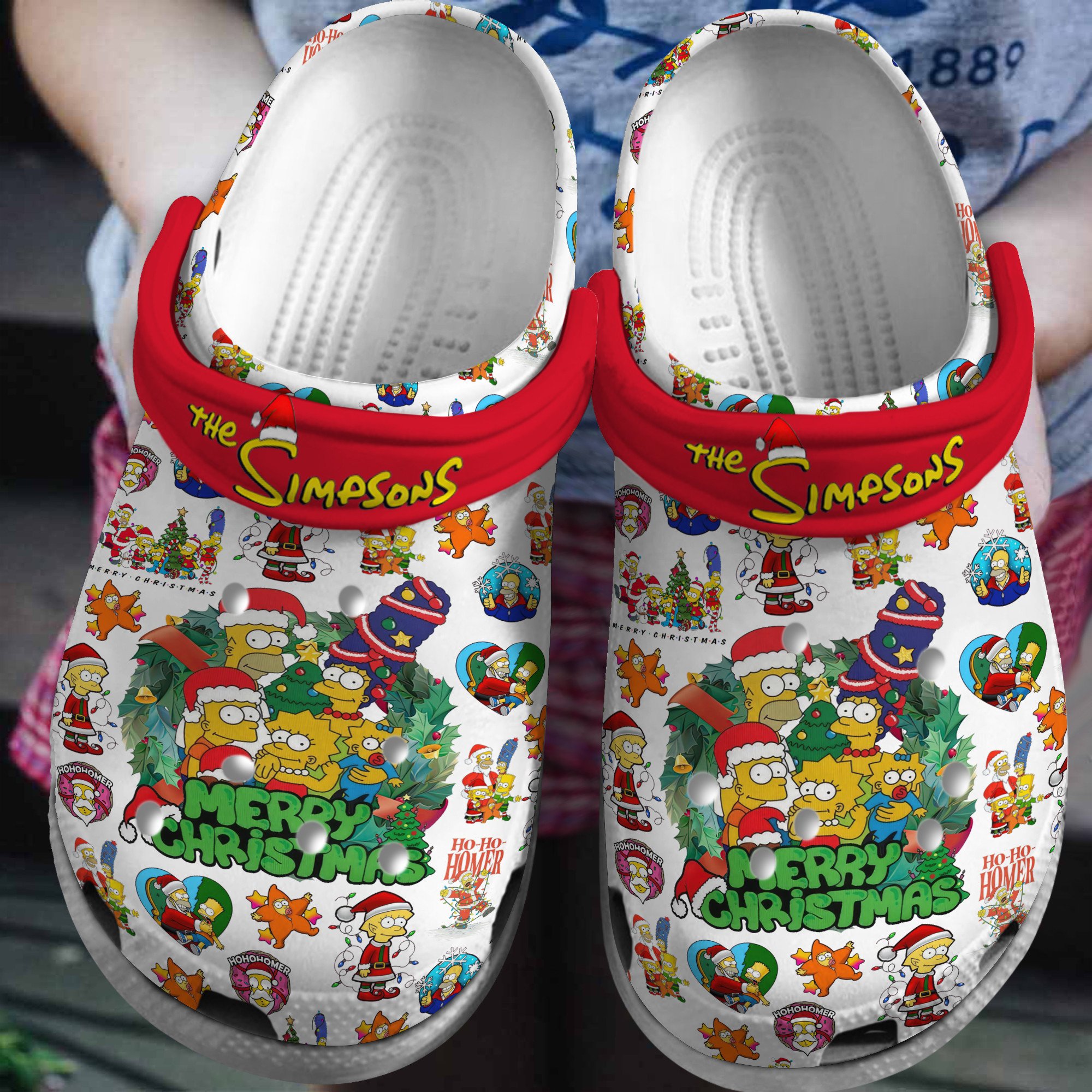 The Simpsons TV Series Christmas Crocs Crocband Clogs Shoes Comfortable For Men Women and Kids