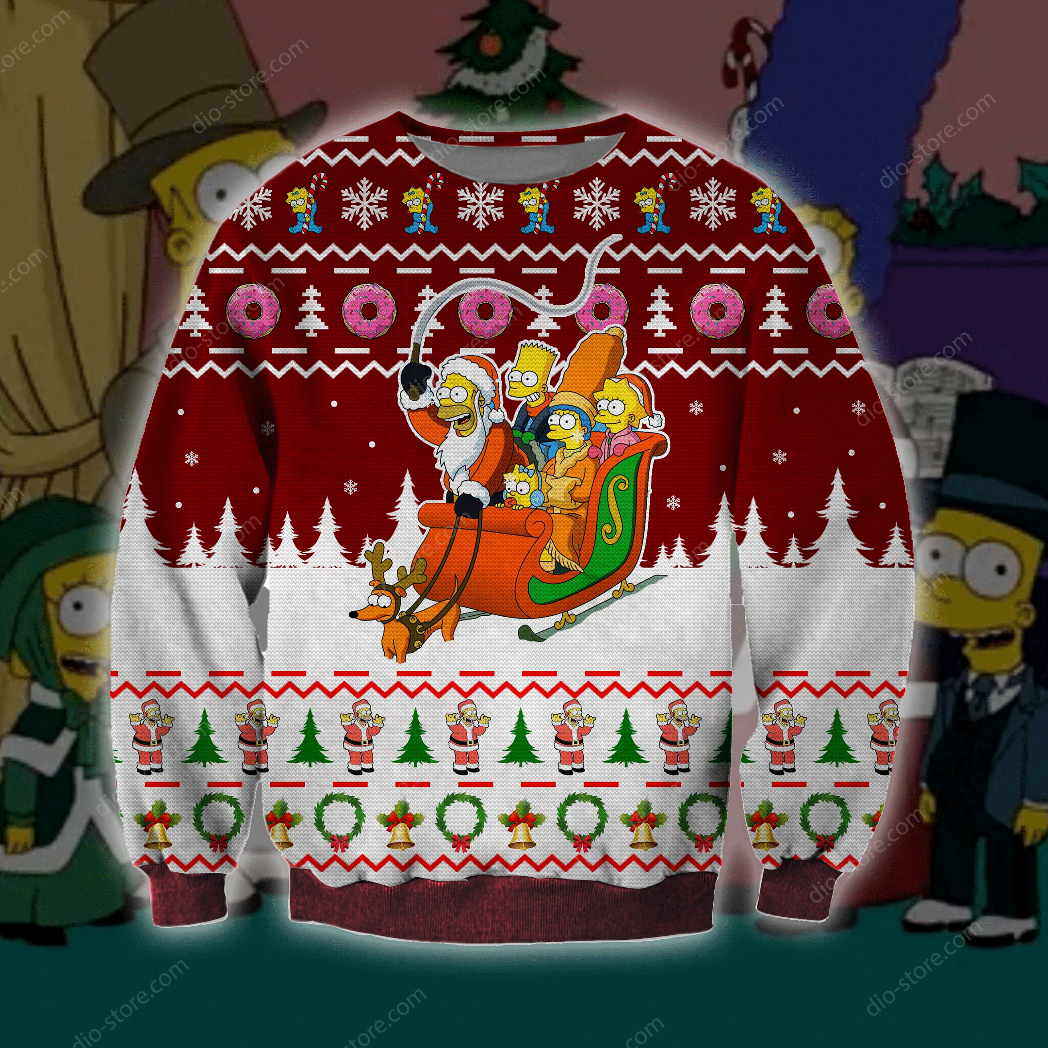 The Simpsons Ugly Christmas Sweater Adult 3D Funny Matching for family