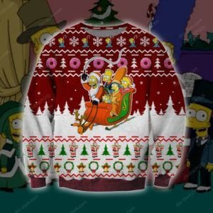 The Simpsons Ugly Christmas Sweater Adult 3D Funny Matching for family