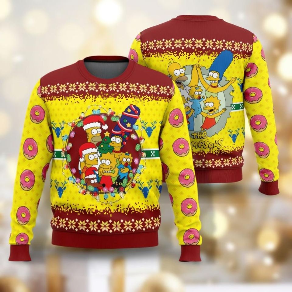 The Simpsons Ugly Christmas Sweater, Homer Simpson Sweatshirts, Funny Bart Simpson Ugly Sweatshirt