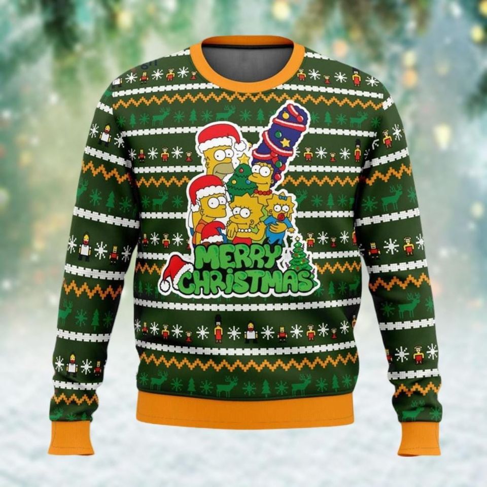 The Simpsons Ugly Christmas Sweater, Santa Simpsons Family Xmas Sweater
