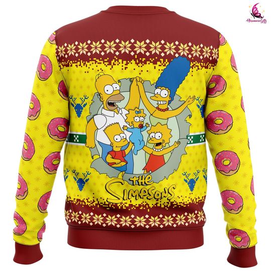 The Simpsons Ugly Christmas Sweatshirt,Homer Bart Marge Lisa Simpson Ugly Sweater - Image 7