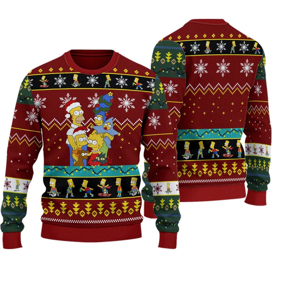 The Simpsons Ugly Sweater, The Simpsons Christmas Sweater