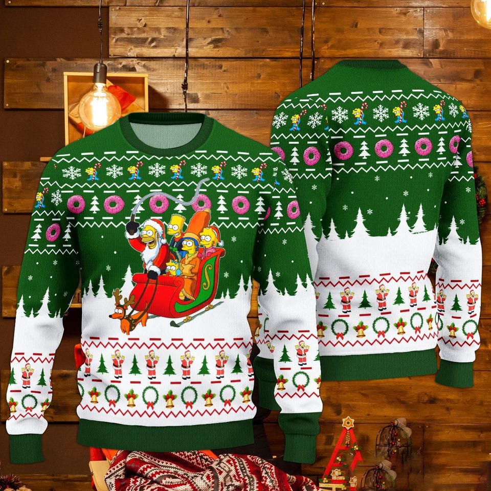 The Simpsons Ugly Sweater, The Simpsons Christmas Sweater, Simpson Sweater